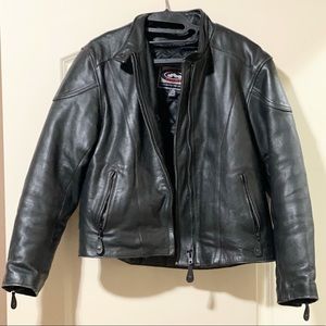 New River Road Men's Twin Iron Vintage Leather Jacket Black/White Motorcycle New River Road Men's Twin Iron Vintage Leather Jacket Black/White Motorcycle